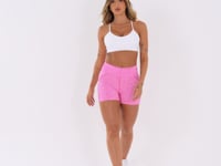 Short Curto Nation Com Recorte No Gancho Rosa Dlk