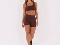 Short Fitness Feminino Marrom Logomania Reflections Dlk