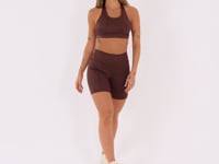 Bermuda Fitness Feminina Marrom Logomania Reflections Dlk