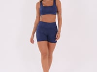 Short Fitness Feminino Azul Marinho Logomania Reflections Dlk
