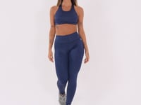 Legging Fitness Feminina Azul Marinho Logomania Reflections Dlk
