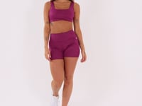 Top Fitness Feminino Vinho Com Decote Quadrado Logomania Reflections Dlk