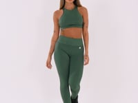 Legging Fitness Feminina Verde Com Recortes Logomania Reflections Dlk