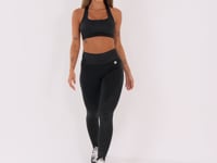 Legging Fitness Feminina Preto Com Bolsos Logomania Reflections Dlk