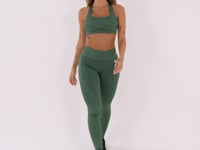 Legging Fitness Feminina Verde Com Bolsos Logomania Reflections Dlk