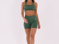 Short Fitness Feminino Verde Com Bolsos Logomania Reflections Dlk