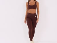Top Fitness Feminino Marrom Com Recortes Logomania Reflections Dlk