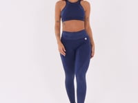 Top Fitness Feminino Azul Marinho Com Cava Americana Logomania Reflections Dlk