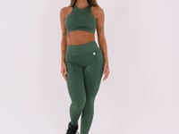 Top Fitness Feminino Verde Com Cava Americana Logomania Reflections Dlk