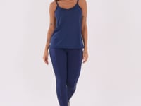 Camiseta Fitness Feminina Azul Marinho De Alcinha Com Decote V Reflections Dlk