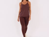 Camiseta Fitness Feminina Marrom De Alcinha Com Decote V Reflections Dlk