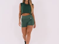 Cropped Mullet Feminino Verde Com Maxi Cava Reflections Dlk