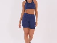 Top Fitness Feminino Nadador Azul Marinho Logomania Reflections Dlk