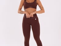 Legging Fitness Feminina Marrom Com Recortes Logomania Reflections Dlk
