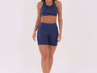 Bermuda Fitness Feminina Azul Marinho Logomania Reflections Dlk