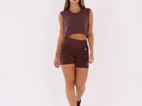 Cropped Mullet Feminino Marrom Com Maxi Cava Reflections Dlk