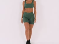 Bermuda Fitness Feminina Verde Logomania Reflections Dlk