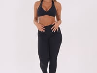 Legging Fitness Feminina Preto Com Elástico Lateral Oasis Dlk