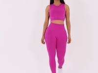 Top Fitness Feminino Fúcsia Texturizado Com Detalhe Vazado Seamless+ Dlk