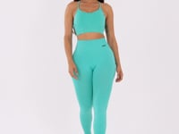 Legging Fitness Feminina Verde Água Com Detalhe Texturizado E Modela Bumbum Seamless+ Dlk