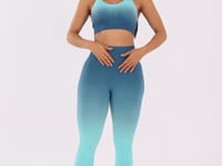 Legging Fitness Feminina Azul Degradê Modela Bumbum Seamless+ Dlk