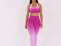 Top Fitness Feminino Nadador Fúcsia Degradê Com Bojo Seamless+ Dlk