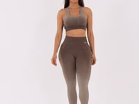 Top Fitness Feminino Nadador Marrom Degradê Com Bojo Seamless+ Dlk