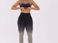 Top Fitness Feminino Nadador Preto Degradê Com Bojo Seamless+ Dlk