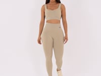 Legging Fitness Feminina Areia Canelada Modela Bumbum Seamless+ Dlk