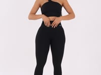 Legging Fitness Feminina Preto Canelada Modela Bumbum Seamless+ Dlk