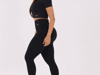 Cropped Feminino Preto Canelado Seamless+ Dlk
