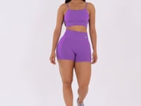 Top Fitness Feminino Roxo Lavanda Canelado Com Bojo E Alças Reguláveis Seamless+ Dlk