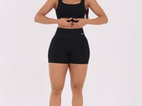 Top Fitness Feminino Preto Canelado Com Bojo Seamless+ Dlk