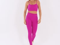 Legging Fitness Feminina Fúcsia Canelada Com Cós Alto Seamless+ Dlk