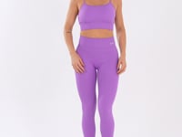 Legging Fitness Feminina Roxo Lavanda Canelada Com Cós Alto Seamless+ Dlk