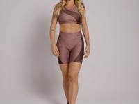 Bermuda Fitness Feminina Estampada Belive Marrom Printed Mousse Dlk