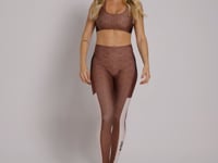 Legging Fitness Feminina Estampada Motivation Marrom Printed Mousse Dlk