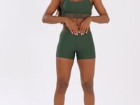 Short Fitness Feminino Verde Com Elástico Lurex Lush Dlk