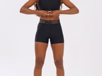 Top Fitness Feminino Preto Gola Alta Com Elástico Lurex Lush Dlk