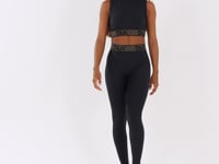 Legging Fitness Feminina Preto Com Elástico Lurex Lush Dlk