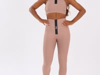 Legging Fitness Feminina Nude Com Zíper Emborrachado Lush Dlk
