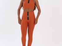Legging Fitness Feminina Terracota Com Zíper Emborrachado Lush Dlk