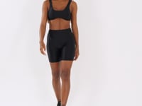 Bermuda Fitness Feminina Preto Com Pesponto Lush Dlk