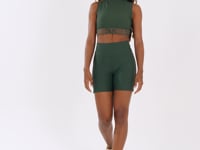Bermuda Fitness Feminina Verde Com Elástico Lateral Lurex Lush Dlk