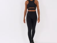 Legging Fitness Feminina Preto Com Detalhe Canelado Lush Dlk