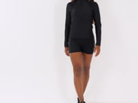 Casaco Feminino Preto Gola Alta E Detalhe Canelado Lush Dlk