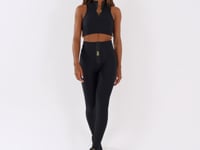 Top Fitness Feminino Preto Com Zíper Emborrachado Lush Dlk