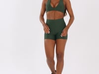 Top Fitness Feminino Verde Com Decote V Transpassado Lush Dlk