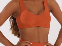 Top Fitness Feminino Terracota Com Franzido Lush Dlk