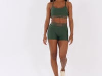 Top Fitness Feminino Verde Com Bojo E Elástico Lurex Lush Dlk